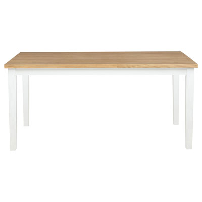 Brown and White Rectangular Dining Table