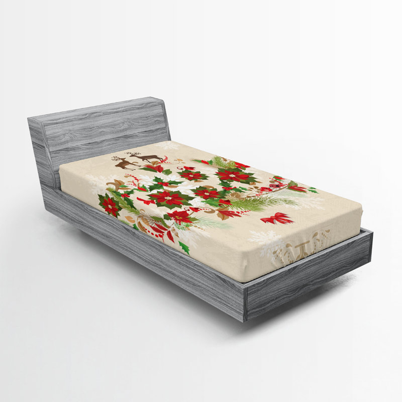 Ensemble de 2 draps-housses Ambesonne, Drap-housse de taille simple, Multicolore / floral 1