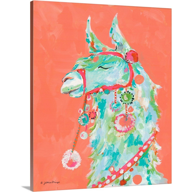 « Tito the llama » par Jessica Mingo, reproduction d’art sur toile, Toile tendue, H 30 po x l 24 po x P 1,25 po