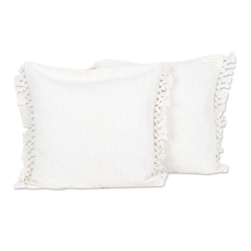  Housses de coussin en coton ivoire faites à la main Passion (paire)