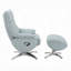 Chaise d'appoint Janella avec pivot et repose-pieds