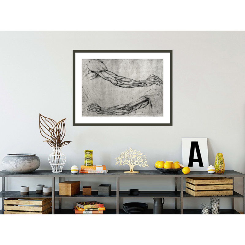 «Study of Arms» par Leonardo Da Vinci, impression giclée sur cadre, H 31,47 po x l 41,5 po