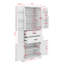 Grande armoire de rangement, armoire de rangement autoportante avec 2 portes, tablette réglable et 2 tiroirs-996518531