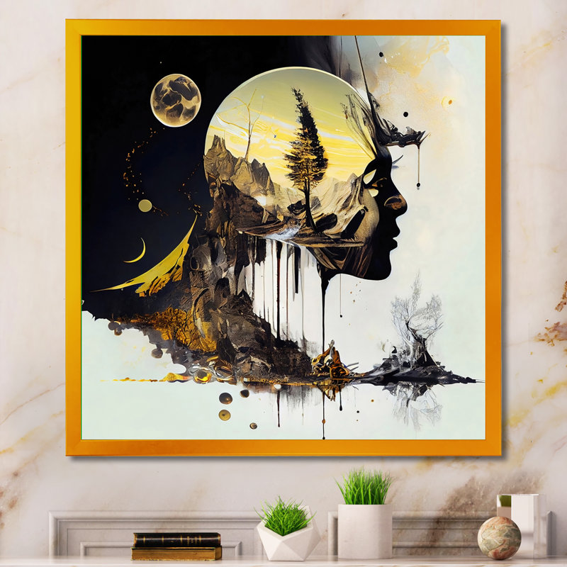 Art pur sur toile, "Pure pensées", Encadrement doré, L 36 po x H 36 po