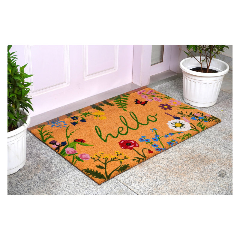 Mendelson Non-Slip Floral Doormat, 30'' W X 48'' L