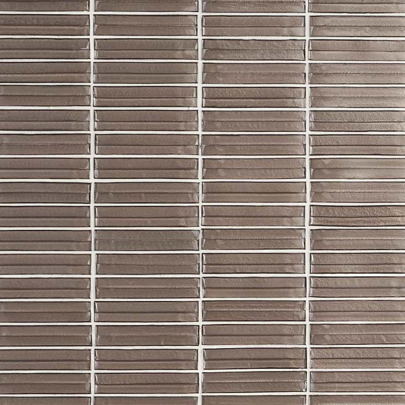 Maya Stacked 12x12 Polished Glass Mosaic Tile, Stacked Twilight