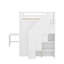Lit mezzanine double avec garde-robe, bureau et tablettes-629178464