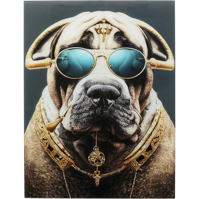 Fashion Dog Print on Glass