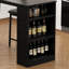 Ensemble de table de salle à manger 3 pièces, ensemble de table de cuisine à hauteur de comptoir pour 2 avec 3 tablettes de rangement, table de bar extensible avec 2 chaises rembourrées pour petits espaces, appartement, noir-263319065