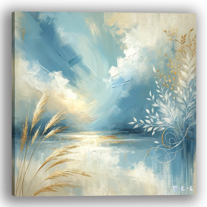 «Breezy Wheatfield Abstract», reproduction sur toile tendue, H 30 po x l 30 po x P 1,5 po