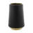 Porcelain Ceramic Ribbed Black Decorative Vase with Gold accents-1215146346