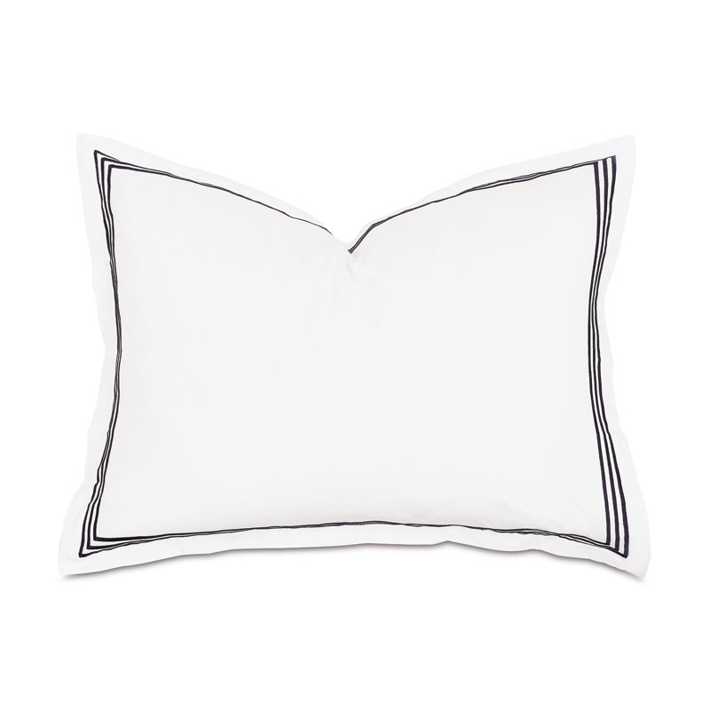 Tessa Sham, White/Black, Standard, Multi-stripe