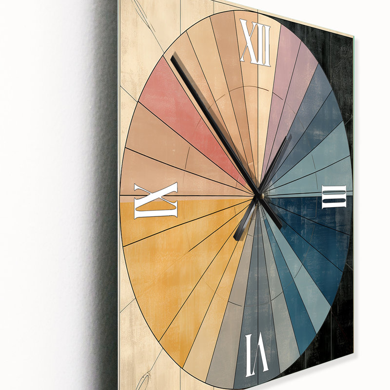 Mid-Century New Balance, abstrait géométrique rétro - horloge murale abstraite, H 40 po x l 30 po x P 1 po