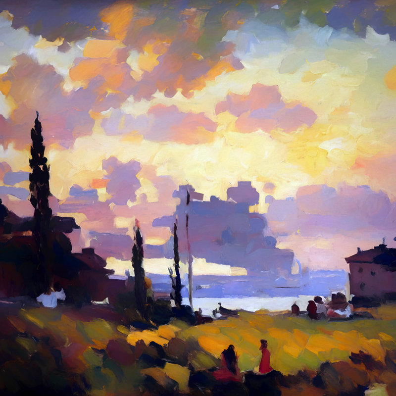 Watching The Sunset, 24" H x 24" W