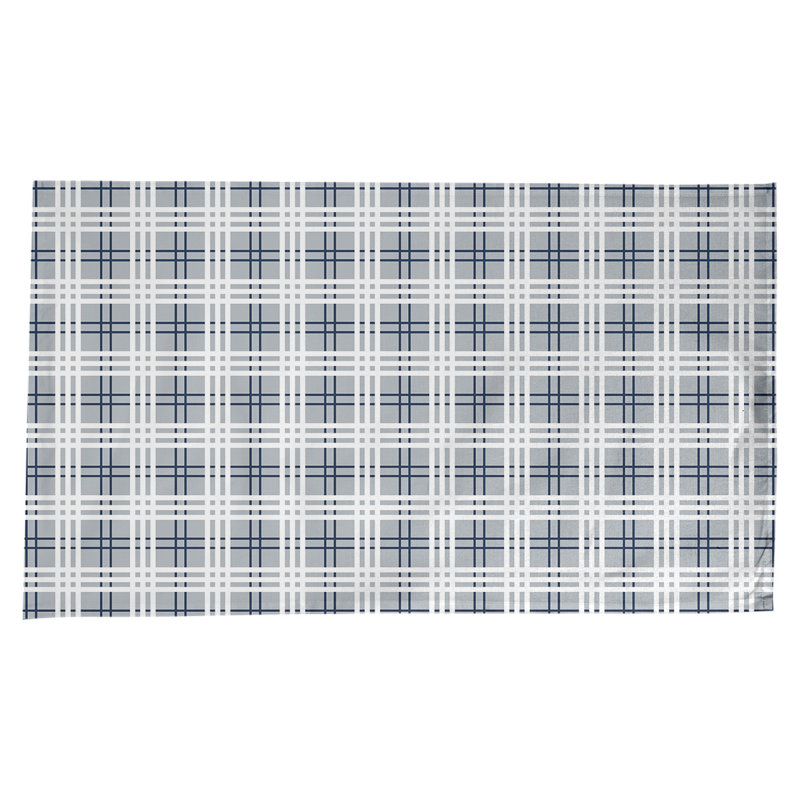 Nappe en mélange de coton à carreaux, Argent nouveau siècle / bleu nautique / blanc