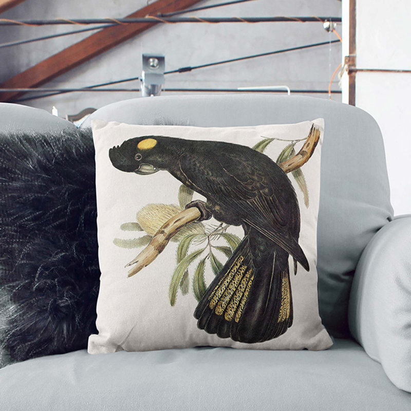 Square Throw Cushion, Black, 40cm H x 40cm W x 15cm D
