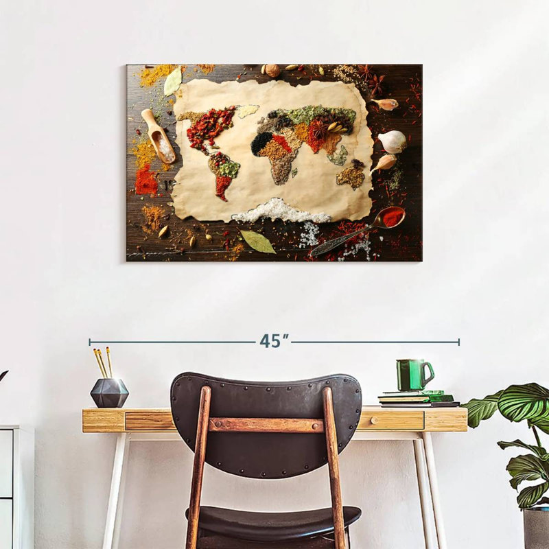 Impression «World Map», impression sur toile, H 36 po x l 24 po x P 1,25 po