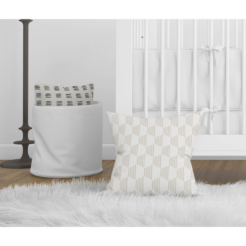 Coussin Hexaline, H 16 po x l 16 po, Taupe / géométrique