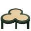 Table à cigares Clover avec laque réversible et dessus en toile de ramie naturelle en laque vert foncé mat-842905340