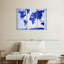 «Vivid Blue World Map», reproduction sur toile-93024934
