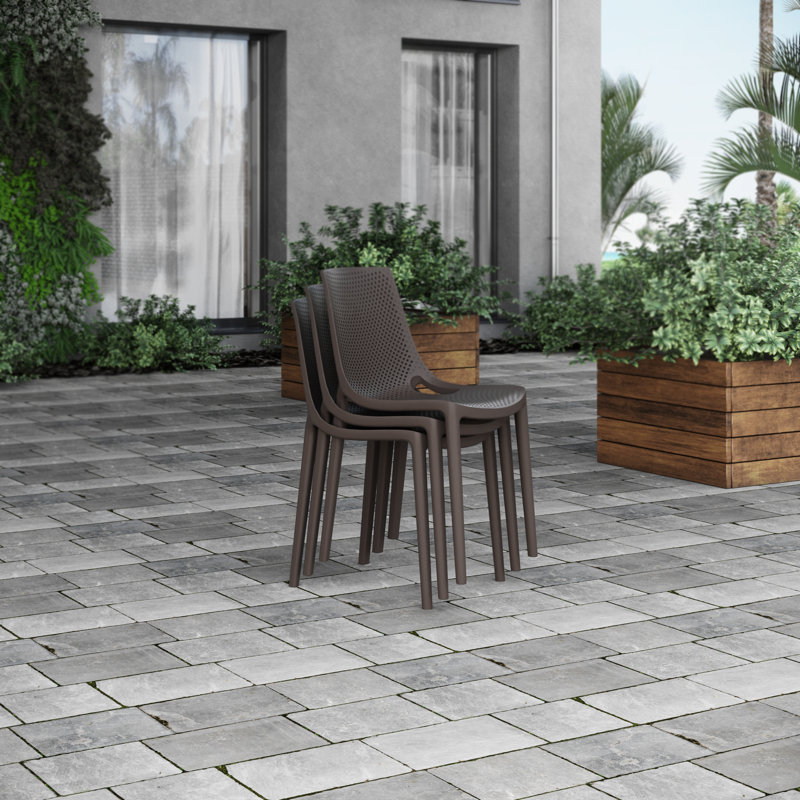 Chaise d'appoint pour l'extérieur empilable Rafael, Brun
