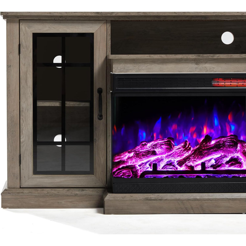 Meuble télé Alvilda, Gris délavé, 75"