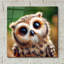  «Cute Owl» par Rey Klimt, art mural acrylique, 12 po x 12 po