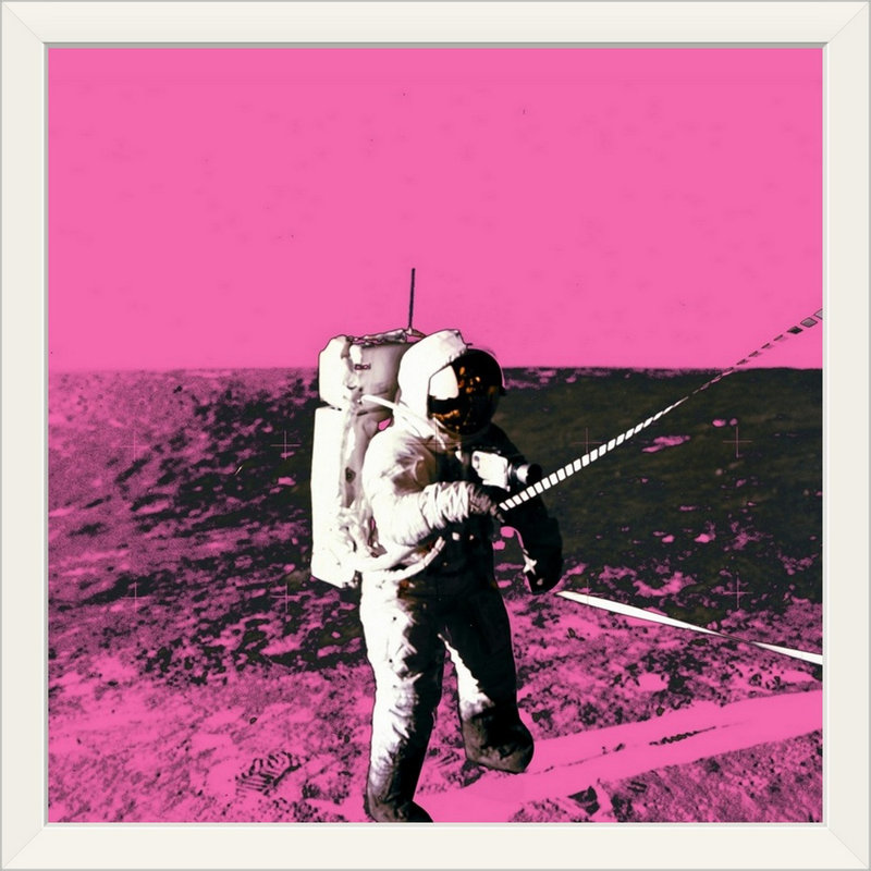 « spaces iii », reproduction d’art encadrée novogratz, H 27 po x l 27 po x P 1 po, Cadre blanc