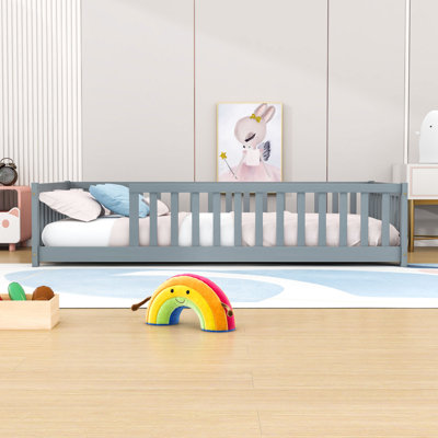 Twin Size Floor Bed With Fence