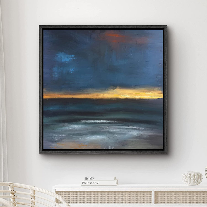 Peinture sur toile, cadre flottant, Noir, H 16 po x l 16 po x P 1,5 po
