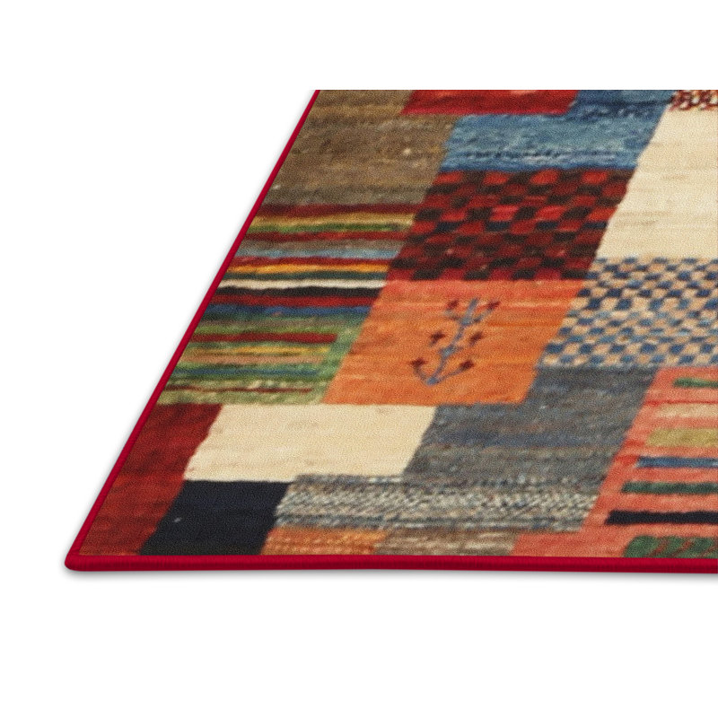 Tapis brun/vert/gris zone contemporaine, Rectangle 5 pi x 7 pi