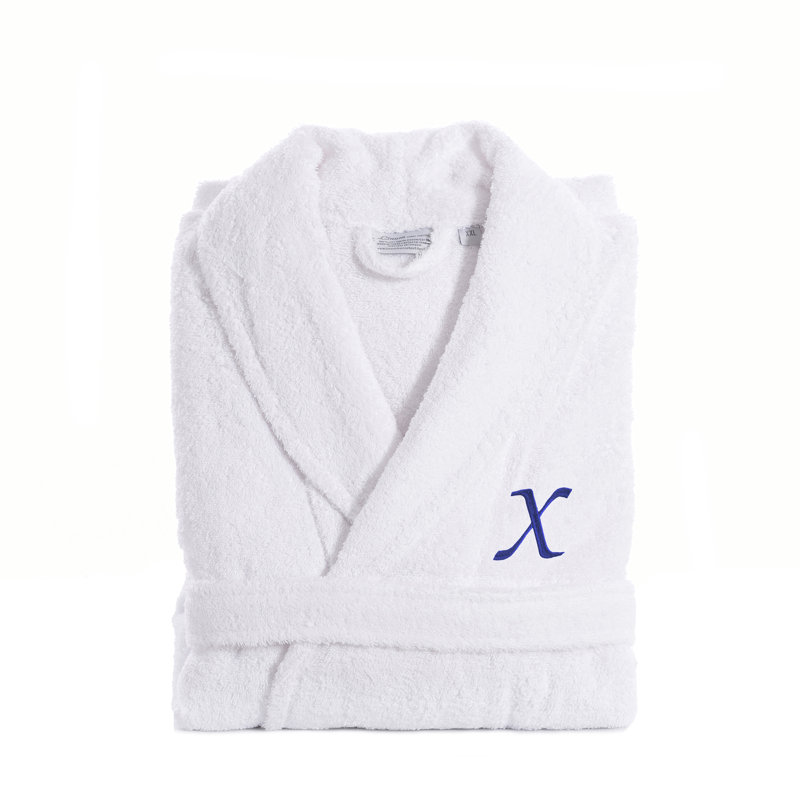 Peignoir personnalisé 100% coton éponge avec poches, Petit / moyen, X, Bleu marine