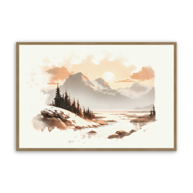 Imprimé Winter's Quiet Refuge II, Cadre pour photo simple or brossé, H 12,25 po x l 15,25 po