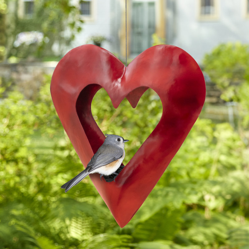 Mangeoire d'oiseaux Fly Thru Heart, Rouge