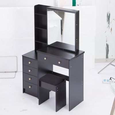 Meuble-lavabo 37 po avec commode de chevet et miroir coulissant 37 po