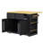 48-Inch Kitchen Island - Folding Kitchen Leaf + Electrical Outlet + 2 Bar Stools, 5-Wheel Rolling Kitchen Storage Cart With 5 Side Shelves-161944454
