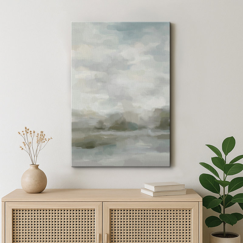 Décoration murale abstraite minimaliste nordique contemporaine, Toile tendue, H 48 po x l 32 po x P 1,5 po