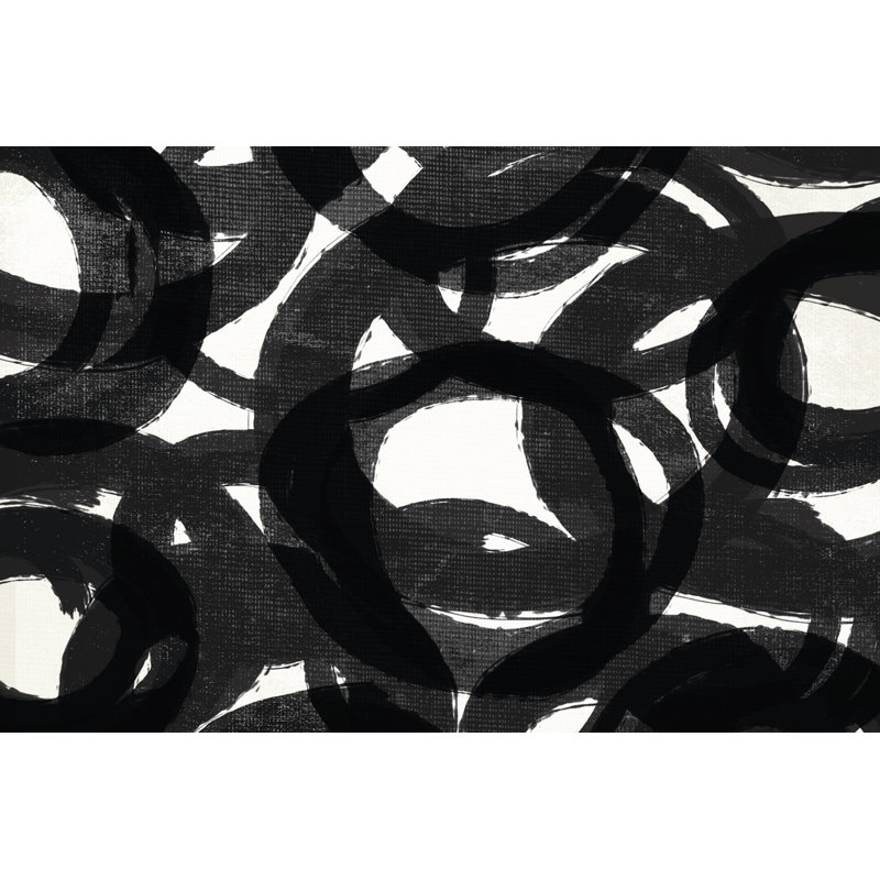 Black Circles - Wrapped Canvas Art Prints, 30cm H x 46cm W