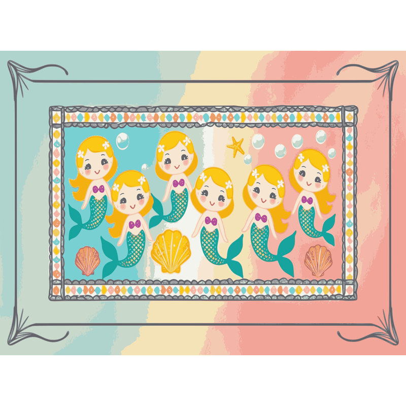 Tapis pour enfants Sunside Sails Mermaids Ocean, Rectangulaire 2 pi x 3 pi