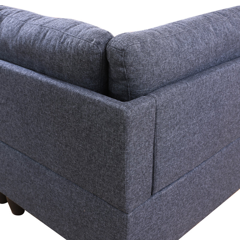 Shameeka Upholstered L-Shaped Sectional, Dark Gray Linen