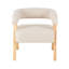 Chaise d'appoint de salon bouclée en polyester beige avec pieds en bois brun