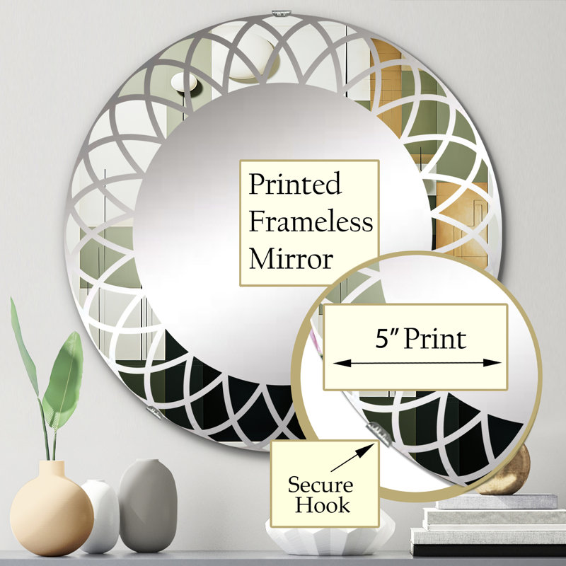 Claythorne - Miroir mural moderne rond, 24 po x 24 po