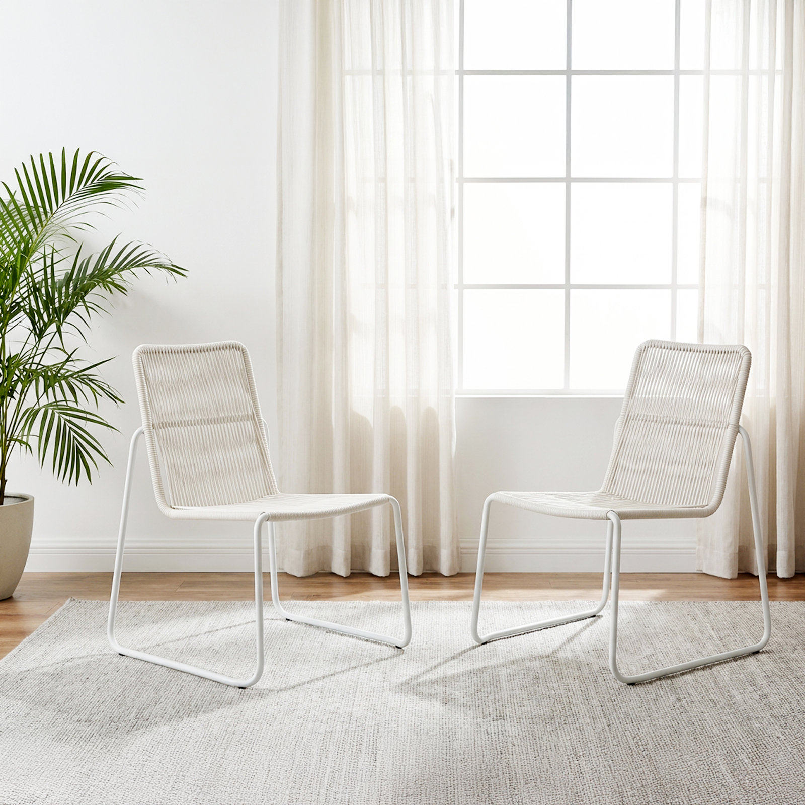 Patio Lounge Chair, White/White