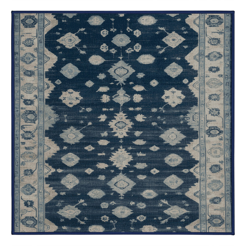 Tapis gris lavable à la machine, Carré 4 pi