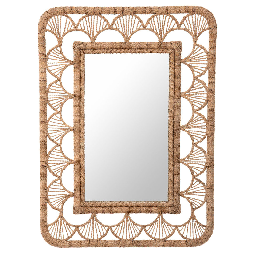 Ardil Rattan Rectangle Wall Mirror Bayou Breeze