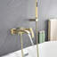 Robinet de baignoire romaine 7,5 po à poignée simple en laiton massif avec pomme de douche à main-80129321