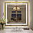 Bathroom LED Mirror Brushed Gold Metal Frame Frontlit & Backlit Vanity Mirror Anti-Fog Stepless Dimmable 3 Colors Wall-Mounted-215118701-215118699