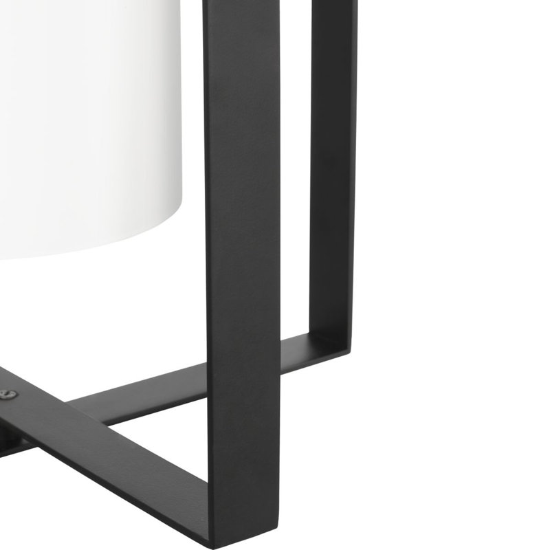 Luminaire suspendu 1 lumière Margan, Noir mat, Blanc