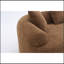 Canapé modulaire incurvé en polyuréthane caramel à compression complète, canapé modulaire en chenille 30D pour appartement et salon, L 110 po, 800 lb, 60 fermeté avec 4 coussins-2009988193