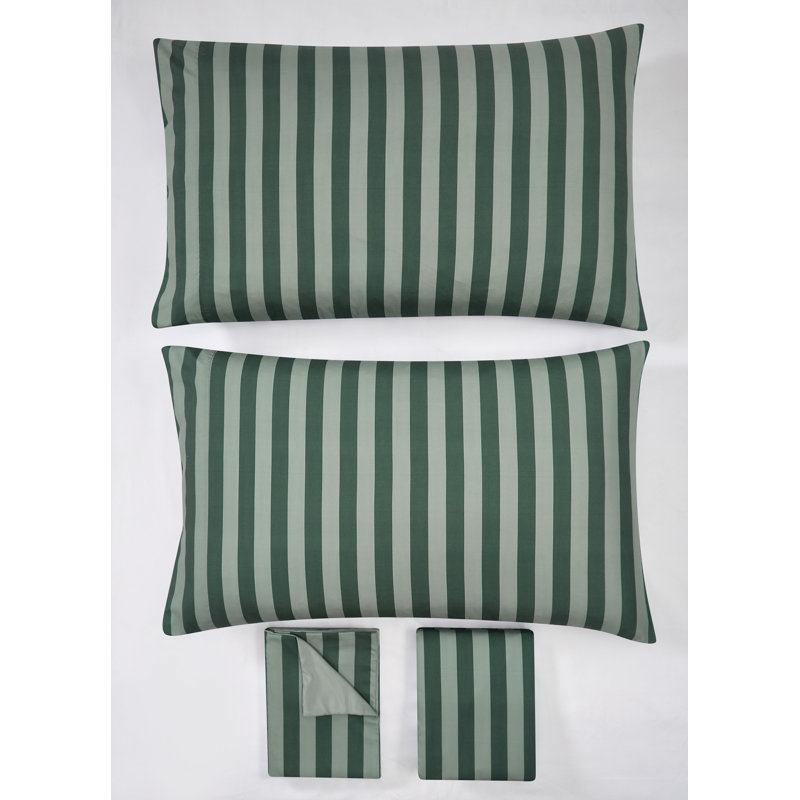 Truly Soft Weston Stripe Sheet Sets, Twin Sheet Set with 1 Pillowcase, Green